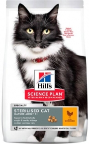 Hills SP Feline Mature Adult 7+ Sterilised Cat 1,5 кг с курицей для стерилизованных кошек и котов старше 7 лет