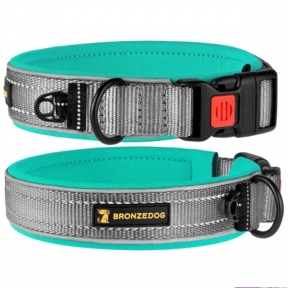 Ошейник из неопрена светоотражающий бирюза
