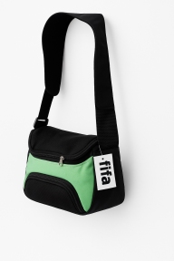 Сумка-слінг Уїк-енд чорно-салатова, 35х21х16 см