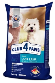 Акция CLUB 4 PAWS Сухой корм для собак малых пород с ягненком и рисом
