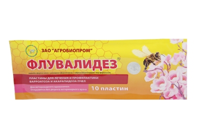 Флувалидез 10 пластин против варриатоза пчел (флувалинат,масла чебреца лаванды розмарина) 2/улей