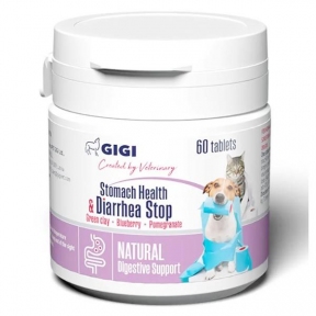 Пігулки GIGI Stomach Health&Diarrhea Stop (Ветсорбін) для нормалізації роботи ШКТ, 60 шт