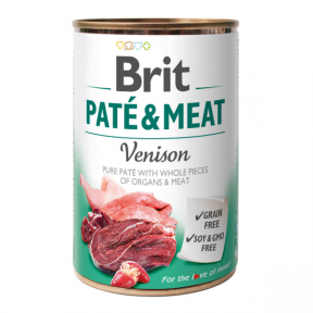 Brit Pate & Meat Dog консерва для собак з олениною 400г