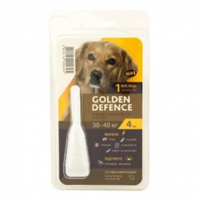 Голден дефенс краплі для собак 1 піпетка проти глистів і паразитів