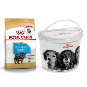АКЦИЯ Royal Canin Yorkshire Terrier Puppy Сухой корм для щенков с мясом птицы и рисом 1,5 кг + контейнер