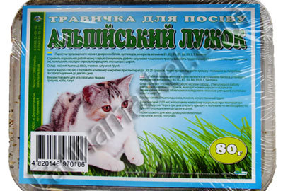 Альпийский лужок — Травка для котов пластиковая упаковка