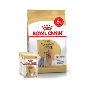 АКЦІЯ Royal Canin Yorkshire Terrier Adult набір корму для собак йоркширський тер'єр 1,5 кг+ 4 паучі