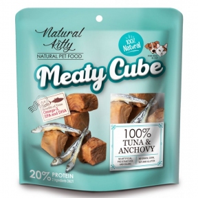 Ласощі  Natural Kitty Meaty Cube для собак та котів Тунець і Анчоусі, 60 г