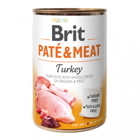 Brit Pate & Meat Dog консерва для собак с индейкой 400г