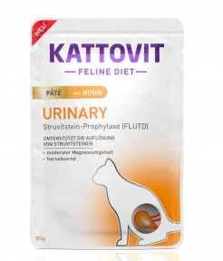 Влажный корм Kattovit Urinary Chicken Pate для кошек, с курицей паштет, 85 г