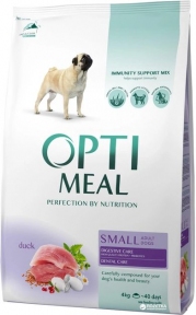 Акция Optimeal Сухой корм для взрослых собак малых пород с уткой 4,0кг