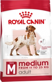 АКЦИЯ Royal Canin Medium Adult сухой корм для взрослых собак средних пород старше 12 месяцев 4 кг + миска в путешествие