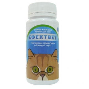 Эффектвет витамины для шерсти котов 100 таблеток Украина
