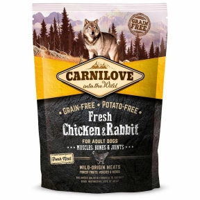 Carnilove Fresh Chicken Rabbit for Adult dogs Сухой корм для взрослых собак всех пород с курицей и кроликом, 1,5 кг