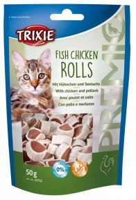 Premio Fish Chicken Rolls-роли з куркою і лососем для кішок, Тріксі 42702