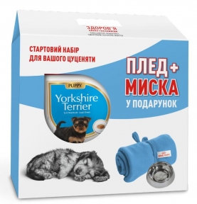 Акция Сухой корм Royal Canin Yorkshire Puppy 1,5кг в подарок миска и плед