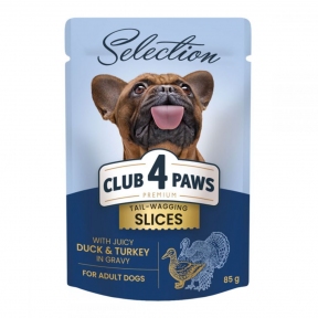 Club 4 Paws Premium Selection Влажный корм для собак малых пород с уткой и индейкой 85 г