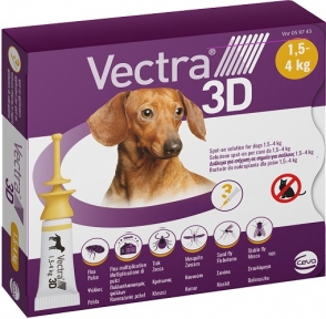 Вектра 3D-інсектоакарицидні краплі для собак