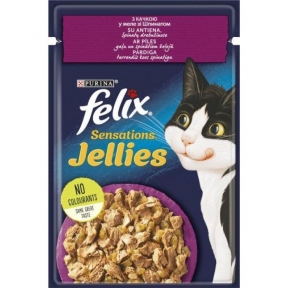 Purina Felix Влажный корм для кошек с уткой и шпинатом в желе 85г 