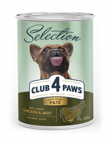 Club 4 Paws Premium Selection Влажный корм для собак - паштет с индейкой и говядиной 400 г