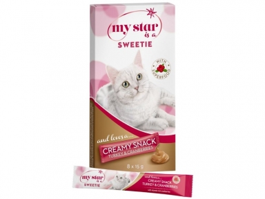 My Star Creamy Sweetie стіки для кішок журавлина та індичка 8*15 гр