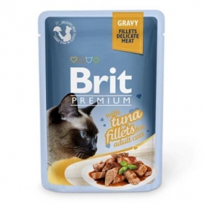 Brit Premium Cat pouch Вологий корм для котів - філе тунця в желе 85г