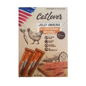 Лакомства CatLover Jelly Snacks для кошек в желе с курицей и морковью 8х10 гр