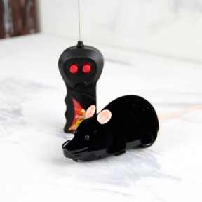 Мышь на радиоуправлении черная с пультом 28 х 6 см