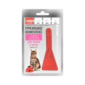 Празицид Комплекс — капли на холку от глистов для кошек и котят