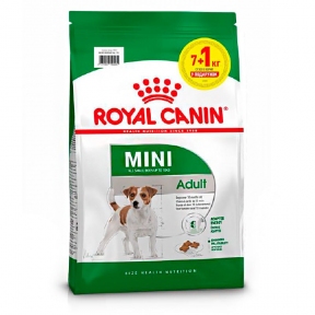 АКЦИЯ Royal Canin Mini Adult сухой корм для собак мелких пород старше 10 месяцев 7+1 кг