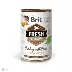 Brit Fresh Влажный корм для собак с индейкой и горошком 400 г