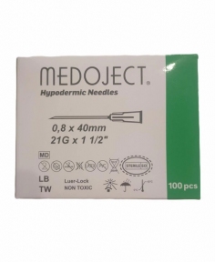 Игла Medoject инъекционная стерильная 21G (08x40 мм) №100 зелёная