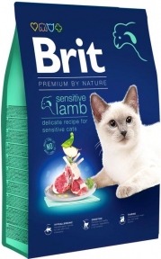 Brit Premium Сухой корм для взрослых кошек с чувствительным пищеварением с ягненком