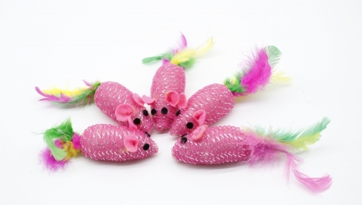 Мышь люрекс набор 5 шт, 7 см