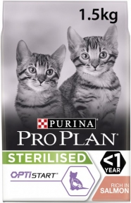 Акция Про План сухой корм для Стерилизованых котят с Лососем 1,5 кг Акция - 20%
