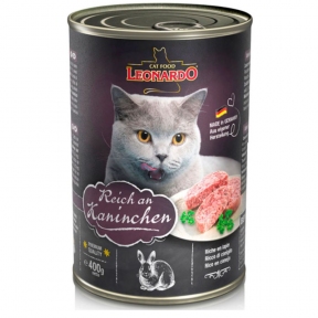 Леонардо Эксклюзив консервы для кошек мясо кролика 400г 756213