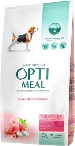 Акция Optimeal корм для собак средних пород с индейкой 12кг