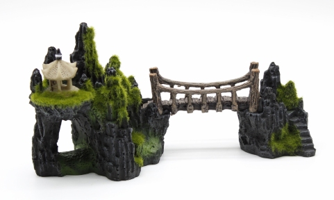 Мост с гротами для аквариума, 26×9×13,5 см
