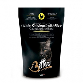 Better Adult Cat Indoor & Sterilised Chicken & Rice для стерилизованных кошек с курицей, 800г