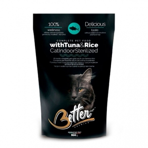 Better Adult Cat Indoor & Sterilised Tuna & Rice для стерилізованих котів з тунцем і рисом, 800г