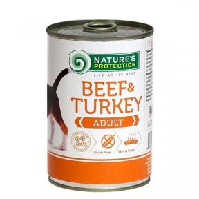 Консерва для собак Nature's Protection Adult Beef&Turkey с телятиной и индейкой, 400 г