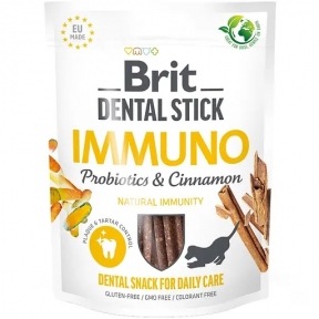 Ласощі Brit Dental Stick Immuno для собак для міцного імунітету, пробіотики та кориця 7 шт. 251 гр.