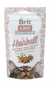Лакомства Brit Care Hairball с уткой для котов функциональные 50 г