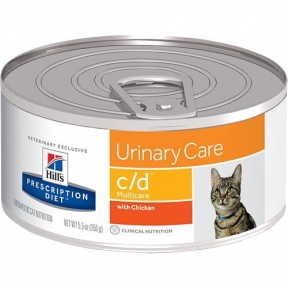 Hills PD Feline C/D Multicare консерва для кошек 156г с курицей для поддержания здоровья мочевыводящих путей