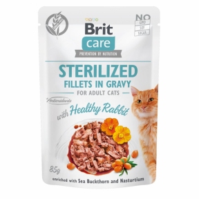 АКЦИЯ Brit Care Cat Pouch Филе кролика в соусе для стерилизованных котов 85 г