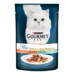 Gourmet Perle консерви для кішок з лососем і сайдою 85г 580000
