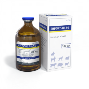 Енроксан-50 100мл ін'єкція енрофлоксацин 5%, Ветеко