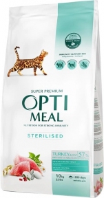АКЦІЯ Optimeal з індичкою та вівсом сухий корм для стерилізованих кішок та кастрованих котів