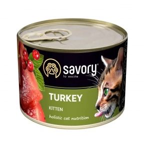 SAVORY Вологий корм для кошенят з індичкою