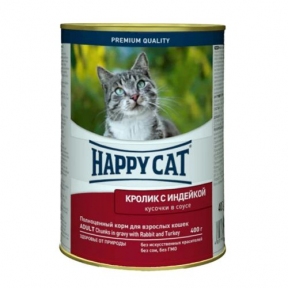 Happy Cat  Dose Kanin&Truth Sauce Влажный корм для кошек с кроликом и индейкой в соусе 400 г